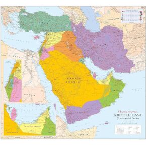 Middle East Wall Map - 42.5" x 39" Matte Plastic