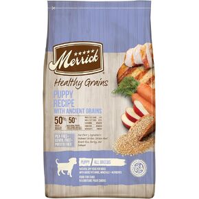 Merrick Healthy Grains Premium Dry Dog Food, Wholesome And Natural Kibble For Healthy Digestion, Puppy Recipe - 4.0 lb. Bag