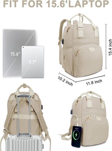 حقيبة ظهر مانيتا لتغيير الحفاضات، حقيبة ظهر لحفاضات الأطفال مع منفذ شحن USB للأم والأب، كاكي in Kuwait