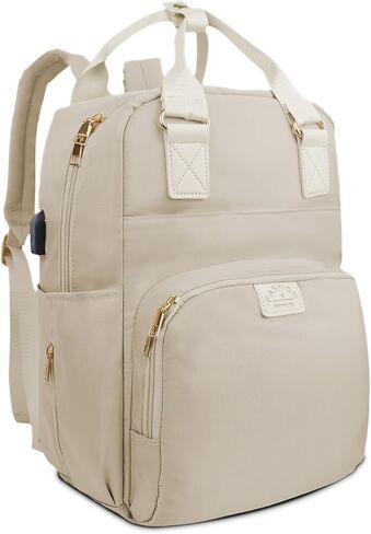 حقيبة ظهر مانيتا لتغيير الحفاضات، حقيبة ظهر لحفاضات الأطفال مع منفذ شحن USB للأم والأب، كاكي in Kuwait