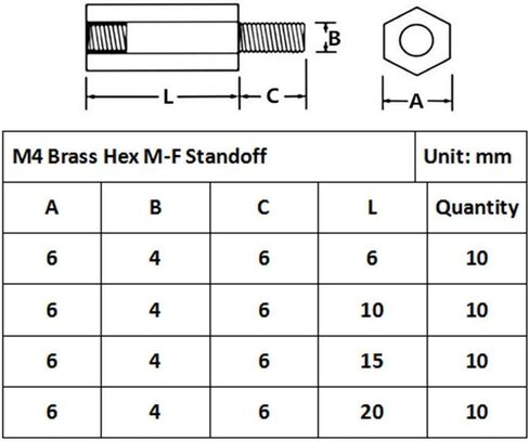 160pcs M2.5 Male-Female Brass Spacer Standoff & Stainless Steel Screw Nut Assortment Kit in Kuwait