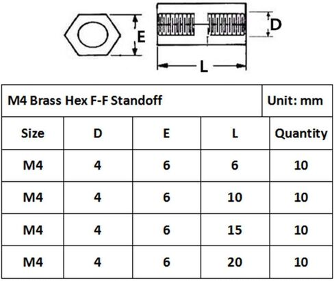 160pcs M2.5 Male-Female Brass Spacer Standoff & Stainless Steel Screw Nut Assortment Kit in Kuwait