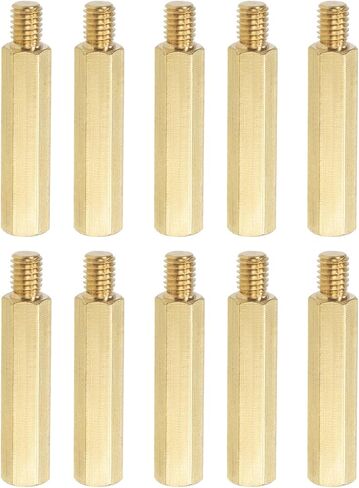 YOKIVE 10 Pcs M6 Standoff Screws, Brass Hex PCB Standoffs, Keep Height Consistent, Great for Motherboard (Gold Tone, 35mm+8mm) in Saudi Arabia