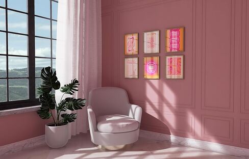 لوحة فنية جدارية كلاسيكية عصرية من TwoDays، ديكور جمالي لغرفة بريبي باللون الوردي، ملصق لطيف للفتيات المراهقات في شقة Lucky Queen، صور تأكيد غير تقليدية، مطبوعات أرقام الملاك (8 بوصة × 10 بوصة، مجموعة من 6 قطع، غير مؤطرة) in Kuwait