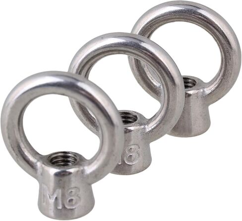 CNBTR Japanese Style Silver M8 304 Stainless Steel Ring Shape Lifting Eye Nut Set of 5 in Kuwait