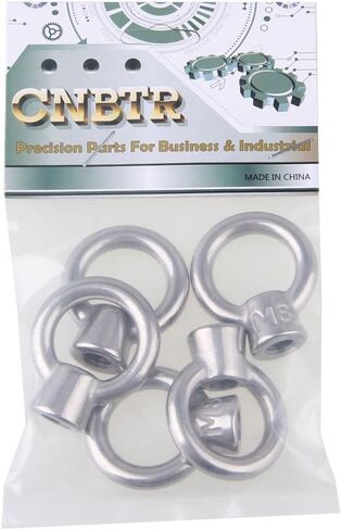 CNBTR Japanese Style Silver M8 304 Stainless Steel Ring Shape Lifting Eye Nut Set of 5 in Kuwait