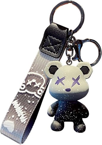 Women Men Girl Boy Cute Bear Keychain - Gradient Color Resin Keychain Easy to Carry Cute Animal Pendant Metal Key Ring in Saudi Arabia