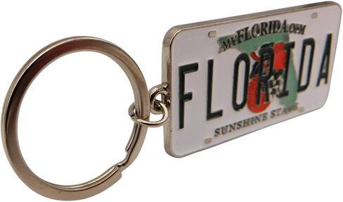 Westmon Works Florida License Plate Keychain Metal Key Ring Souvenir Gift from the Sunshine State in Saudi Arabia