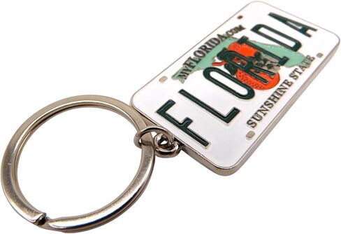 Westmon Works Florida License Plate Keychain Metal Key Ring Souvenir Gift from the Sunshine State in Saudi Arabia