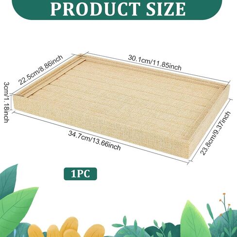 FINGERINSPIRE 7 Slots Ring Earrings Display Trays Showcase 13.6x9 Inch Jewelry Organizer Ring Holder Linen Small Jewelry Organizer Stands Insert Holder for Rings Earrings Selling Show in Saudi Arabia