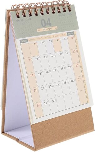 STOBOK 2024 Desk Calendar Stand Up Desktop Year Calendar Organizer Flip Daily Scheduler Monthly Pages Easel Calendar (white) in Saudi Arabia