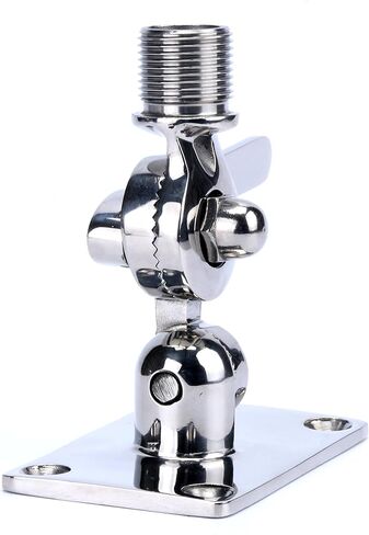 Amarine Made Marine VHF Antenna Adjustable Base Mount for Boats -Stainless Steel in Saudi Arabia