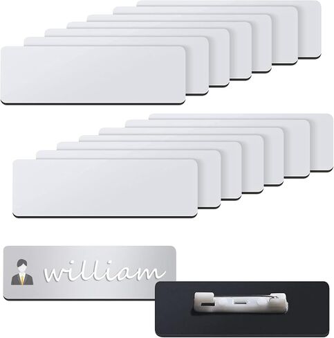 Jippedea Sublimation Name Tag Blank,16 Pcs Custom Personalized Office School Name Plate,Name ID Badge Blanks for Students Clerk Employee in Kuwait