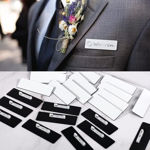 Jippedea Sublimation Name Tag Blank,16 Pcs Custom Personalized Office School Name Plate,Name ID Badge Blanks for Students Clerk Employee in Kuwait
