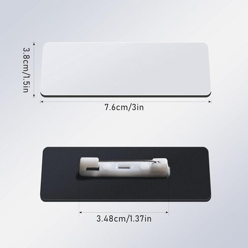 Jippedea Sublimation Name Tag Blank,16 Pcs Custom Personalized Office School Name Plate,Name ID Badge Blanks for Students Clerk Employee in Kuwait