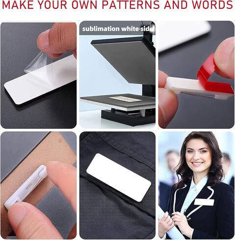 Jippedea Sublimation Name Tag Blank,16 Pcs Custom Personalized Office School Name Plate,Name ID Badge Blanks for Students Clerk Employee in Kuwait