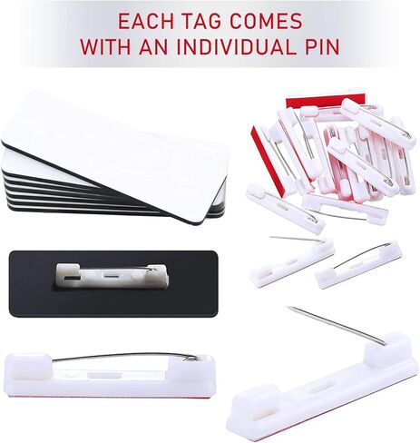 Jippedea Sublimation Name Tag Blank,16 Pcs Custom Personalized Office School Name Plate,Name ID Badge Blanks for Students Clerk Employee in Kuwait