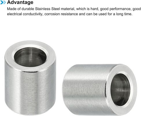 PATIKIL M10 Stainless Steel Spacers, 5 Pcs Metal Spacer Stainless Steel 10.2mm ID x 16mm OD x 16mm L Spacer Screw Standoff Round for 3/8" M10 Screw Bolts in Saudi Arabia