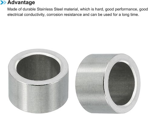 PATIKIL M10 Stainless Steel Spacers, 5 Pcs Metal Spacer Stainless Steel 10.2mm ID x 16mm OD x 16mm L Spacer Screw Standoff Round for 3/8" M10 Screw Bolts in Saudi Arabia