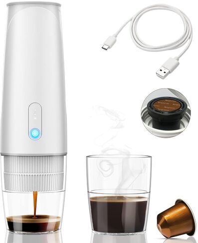 Portable Espresso Maker Electric, Camping Coffee Machine, 12V Travel for Nespresso Makers, Travel Gadgets, Compatible with Nespresso Capsule, Compact and Quality, Awesome Taste in Saudi Arabia