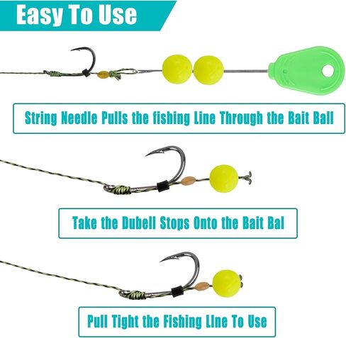Carp Fishing Hair Rig Kits,26pcs Sets Curved Barbed Carp Hook Swivel Boilies Bait Stops and Stringers Needle Fishing Bait Rigs Braided Thread Line Carp Fishing Accessories in Saudi Arabia