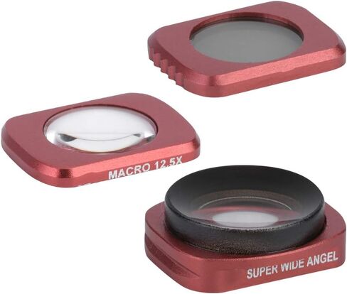 مجموعة فلاتر العدسات المكونة من 3 قطع تتضمن زاوية واسعة CR 12.5X Macro CPL، لجيب DJI Osmo الاحترافي المقاوم للماء وخفيف الوزن وزجاج بصري من الألومنيوم المحمول in Kuwait