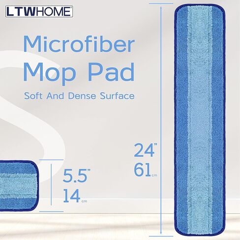 LTWHOME 24 Inch Microfiber Commercial Mop Refill Pads for Wet or Dry Floor Cleaning (Pack of 18) in Saudi Arabia