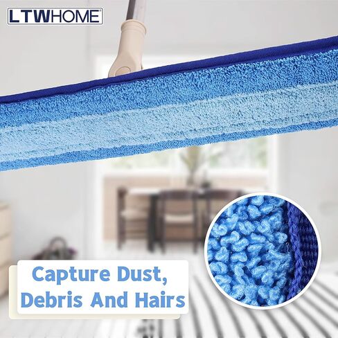 LTWHOME 24 Inch Microfiber Commercial Mop Refill Pads for Wet or Dry Floor Cleaning (Pack of 18) in Saudi Arabia