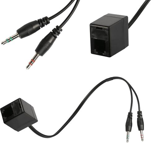 QIANRENON RJ9 to 3.5mm Telephone Adapter Cable, RJ9 4P4C Female to 3.5mm Dual Male Headphone Stereo Telephone Splitter Cable for PC&Telephone Headset Conversion in Saudi Arabia