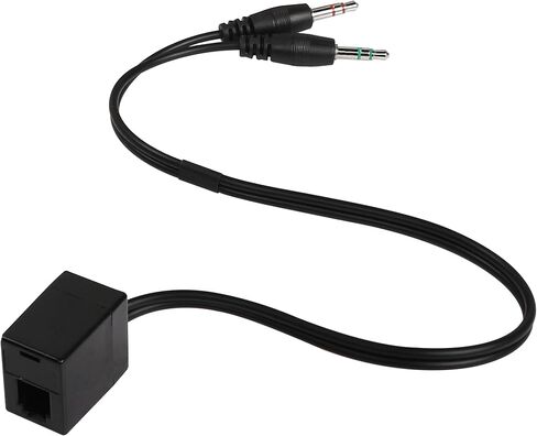 QIANRENON RJ9 to 3.5mm Telephone Adapter Cable, RJ9 4P4C Female to 3.5mm Dual Male Headphone Stereo Telephone Splitter Cable for PC&Telephone Headset Conversion in Saudi Arabia