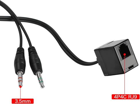 QIANRENON RJ9 to 3.5mm Telephone Adapter Cable, RJ9 4P4C Female to 3.5mm Dual Male Headphone Stereo Telephone Splitter Cable for PC&Telephone Headset Conversion in Saudi Arabia