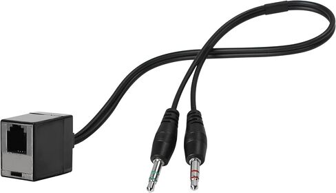 QIANRENON RJ9 to 3.5mm Telephone Adapter Cable, RJ9 4P4C Female to 3.5mm Dual Male Headphone Stereo Telephone Splitter Cable for PC&Telephone Headset Conversion in Saudi Arabia