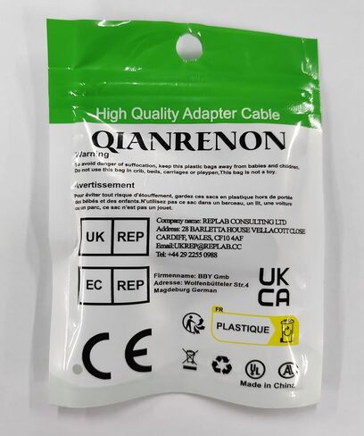 QIANRENON RJ9 to 3.5mm Telephone Adapter Cable, RJ9 4P4C Female to 3.5mm Dual Male Headphone Stereo Telephone Splitter Cable for PC&Telephone Headset Conversion in Saudi Arabia