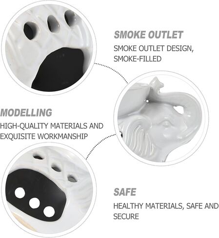 Healifty Wax Melt Warmer Ceramic Elephant Essential Oil Burner Aroma Burner Tealight Candle Holder for Yoga Spa Home Bedroom Decor (White) in Saudi Arabia