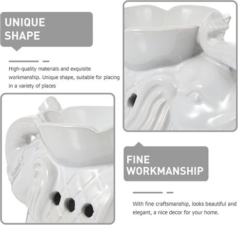 Healifty Wax Melt Warmer Ceramic Elephant Essential Oil Burner Aroma Burner Tealight Candle Holder for Yoga Spa Home Bedroom Decor (White) in Saudi Arabia