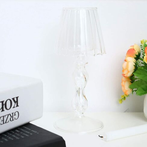 Garneck Glass Tea Light Candle Holder Clear Crystal Table Lamp Shaped Votive Candle Holders Valentines Day Wedding Table Centerpiece (Twisting Pattern) in Saudi Arabia