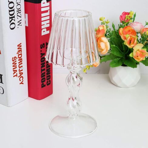 Garneck Glass Tea Light Candle Holder Clear Crystal Table Lamp Shaped Votive Candle Holders Valentines Day Wedding Table Centerpiece (Twisting Pattern) in Saudi Arabia