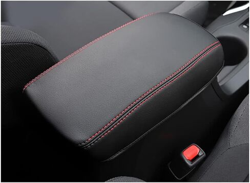 غطاء مسند ذراع السيارة من Behave، مناسب لملحقات Toyota Corolla 2019-2024 من الجلد، وسادة وحدة التحكم المركزية، صندوق مسند ذراع السيارة، أسود مع غرز سوداء (قطعة واحدة) in Kuwait