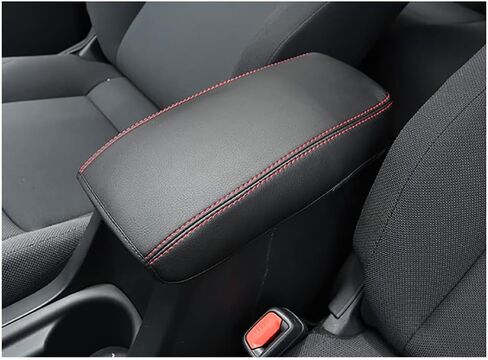 غطاء مسند ذراع السيارة من Behave، مناسب لملحقات Toyota Corolla 2019-2024 من الجلد، وسادة وحدة التحكم المركزية، صندوق مسند ذراع السيارة، أسود مع غرز سوداء (قطعة واحدة) in Kuwait