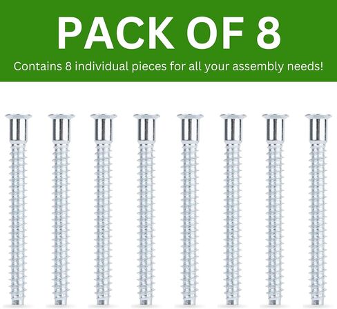Spare Hardware Parts Replacement for IKEA Furniture Assembly Screw - Part #121817 | Confirmat Screw M7.0-2.4×60/33-35mm with 4mm Hex Recess | Pack of 8 in Kuwait