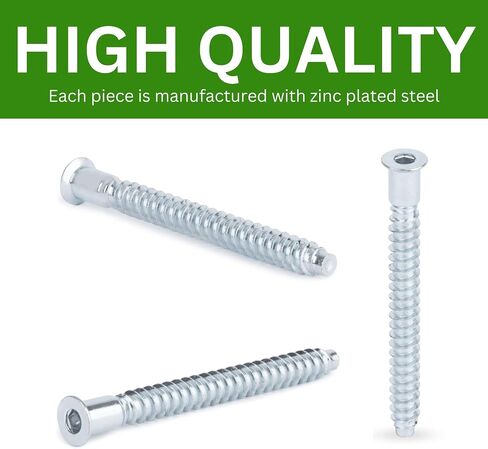 Spare Hardware Parts Replacement for IKEA Furniture Assembly Screw - Part #121817 | Confirmat Screw M7.0-2.4×60/33-35mm with 4mm Hex Recess | Pack of 8 in Kuwait