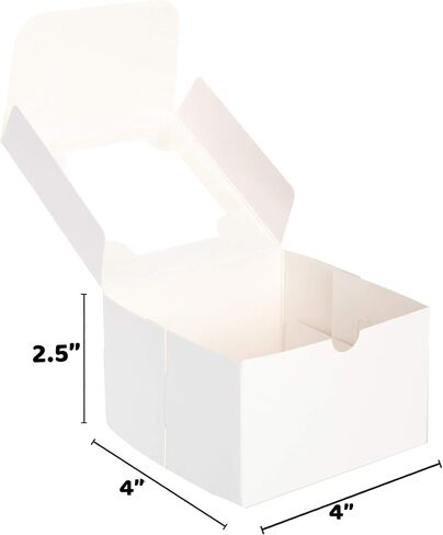 JOYIN 60 Pcs 4X4X2.5 inch White Paper Holiday Christmas Thanksgiving Bakery Boxes Pastry Cookie Boxes with Stickers in Saudi Arabia