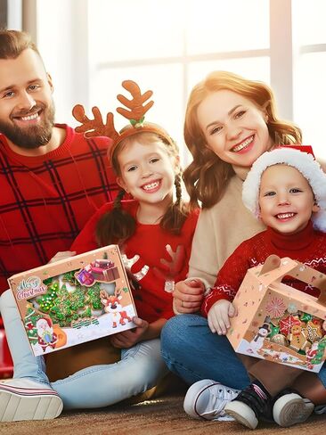 صناديق بسكويت عيد الميلاد لتقديم الهدايا، 24 عبوة من صناديق حلوى مخبوزات طعام عيد الميلاد مع نافذة حاوية مثالية للحلوى/الكب كيك/الجبن/الحلوى/البسكويت/البراونيز، صندوق هدايا للحفلات in Kuwait