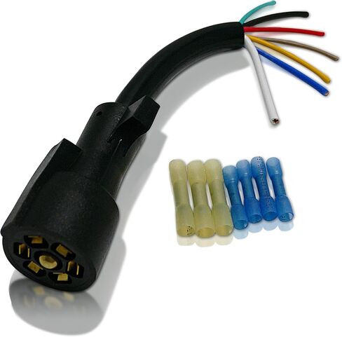 7-Way RV Standard- Trailer Side - Plug Replacement - 9 inch Length w/connectors in Saudi Arabia