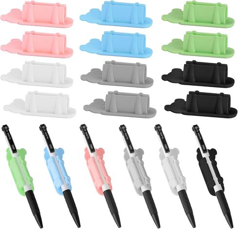 12 Pack Adhesive Pen Holder, Pen Holder for Desk, Silicone Pen Holder, Pencil Holder for Desk, Flexible Pencil Holder for Classroom Office Desk or Any Surface, Desk Organizer Accessories in Saudi Arabia