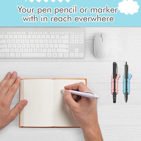 12 Pack Adhesive Pen Holder, Pen Holder for Desk, Silicone Pen Holder, Pencil Holder for Desk, Flexible Pencil Holder for Classroom Office Desk or Any Surface, Desk Organizer Accessories in Saudi Arabia