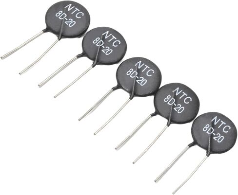 مقاومات الثرمستور NTC 8D-20 6A 8 أوم مستشعرات درجة الحرارة المحددة الحالية حزمة من 5، Aicosineg in Kuwait