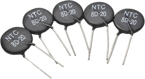 مقاومات الثرمستور NTC 8D-20 6A 8 أوم مستشعرات درجة الحرارة المحددة الحالية حزمة من 5، Aicosineg in Kuwait