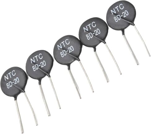 مقاومات الثرمستور NTC 8D-20 6A 8 أوم مستشعرات درجة الحرارة المحددة الحالية حزمة من 5، Aicosineg in Kuwait