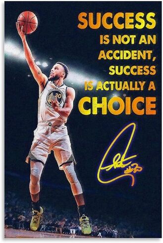 Stephen Curry Inspirational Success Canvas Poster Canvas Art Poster And Wall Art Picture Print Modern Family Bedroom Decor Office Posters. Painting - Single 2-3-Unframe-style, 12x18inch(30x45cm) in Saudi Arabia